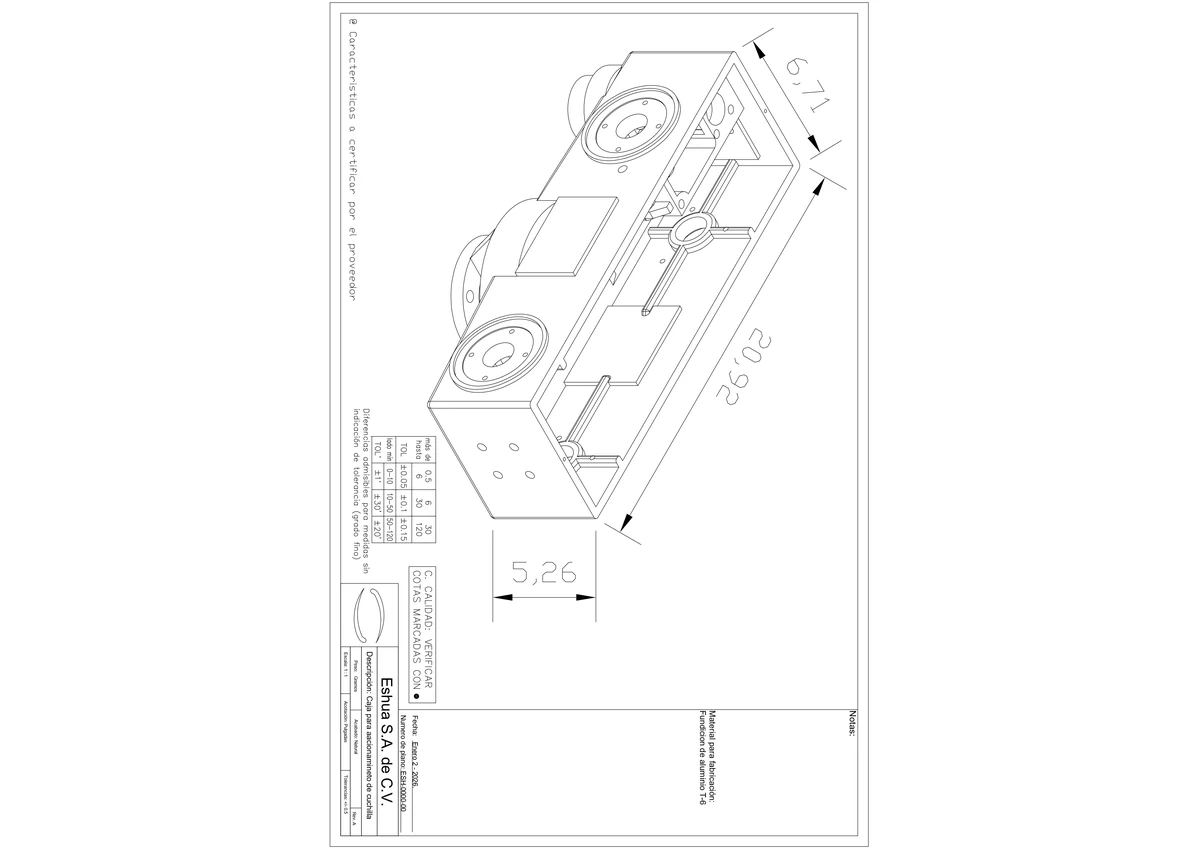 Plano técnico usado como referencia